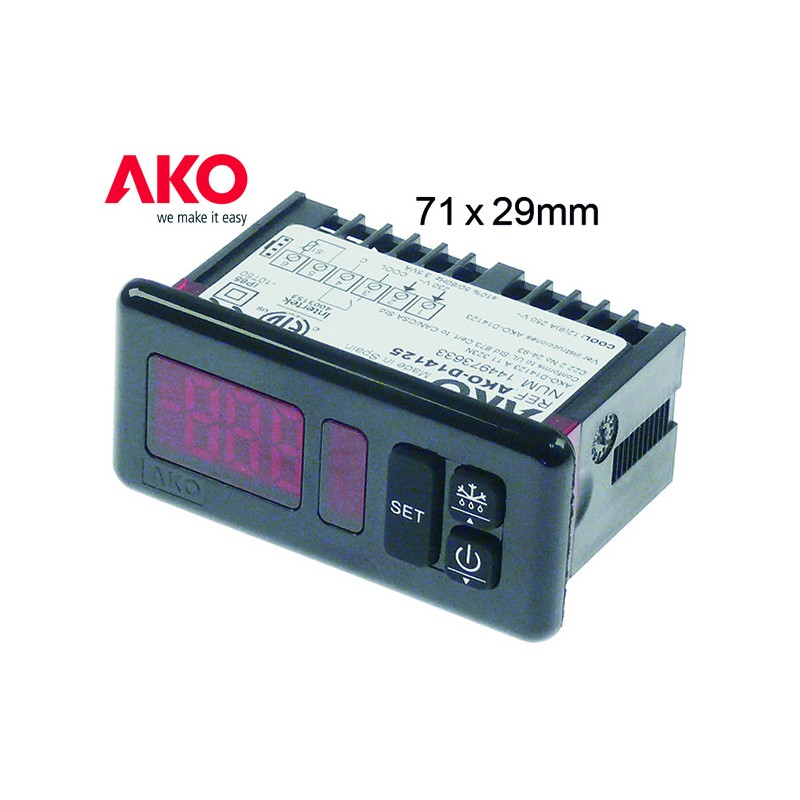 Controlador electrónico AKO D14125 71 x 29 mm 230V AC